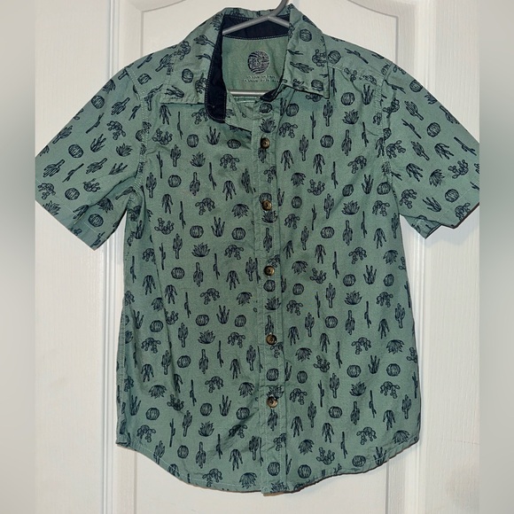 Boys Succulent Collared Button Up Shirt - Picture 1 of 1